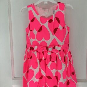 Pink Heart Pattern Kids Dress